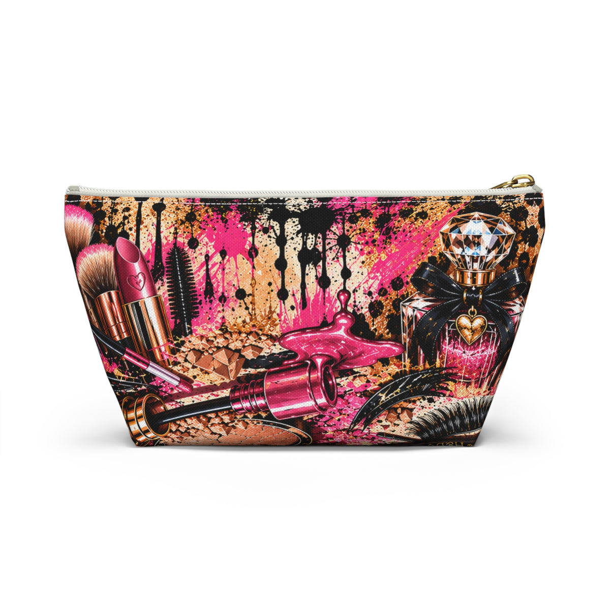 Hugs & Drugs Graffiti Makeup Bag | Edgy & Elegant Cosmetic Pouch & Travel Organizer