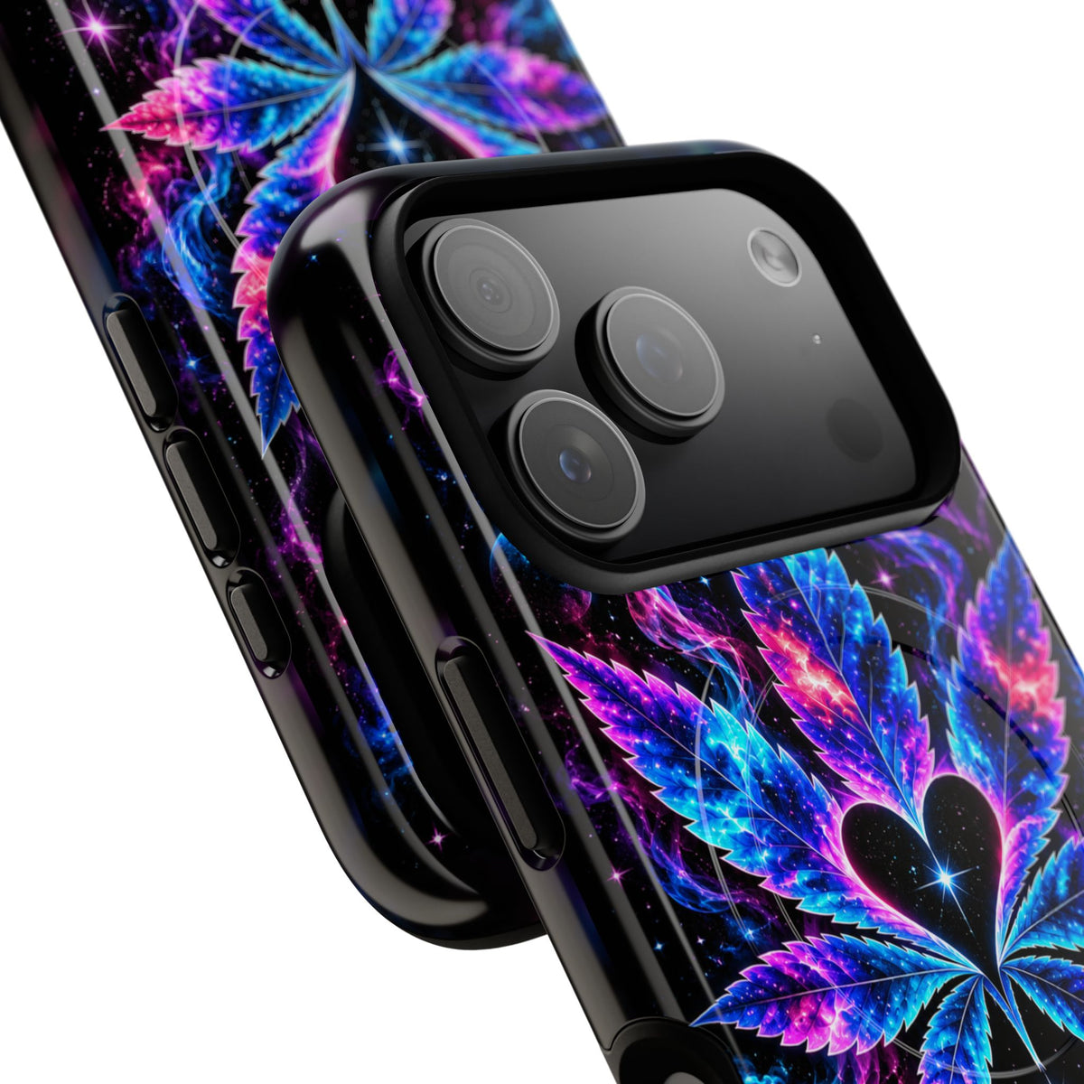 Hugs & Drugs Neon Butterfly Phone Case | Psychedelic Floral MagSafe Compatible Tough iPhone Case