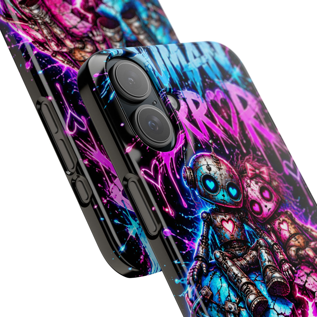 Human Error – Working As Intended Slim iPhone Case | Neon Robot Graphic Phone Cover