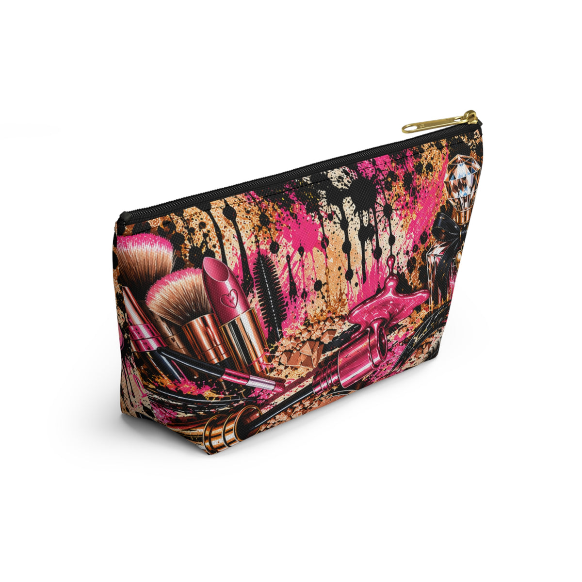 Hugs & Drugs Graffiti Makeup Bag | Edgy & Elegant Cosmetic Pouch & Travel Organizer