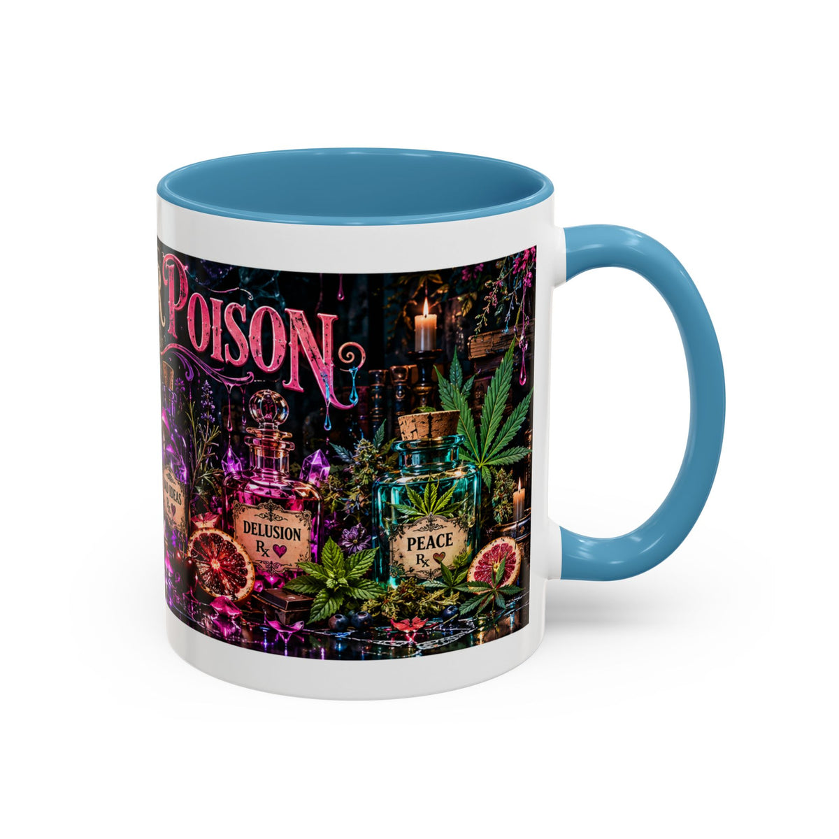 Pick Your Poison Coffee Mug | Gothic Apothecary & Psychedelic Mushroom Art | 11oz & 15oz