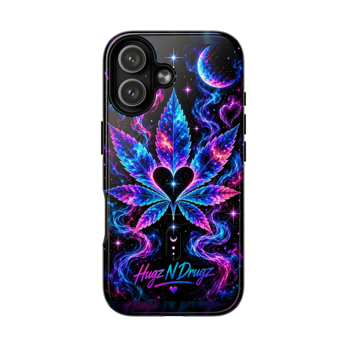 Hugs & Drugs Neon Butterfly Phone Case | Psychedelic Floral MagSafe Compatible Tough iPhone Case