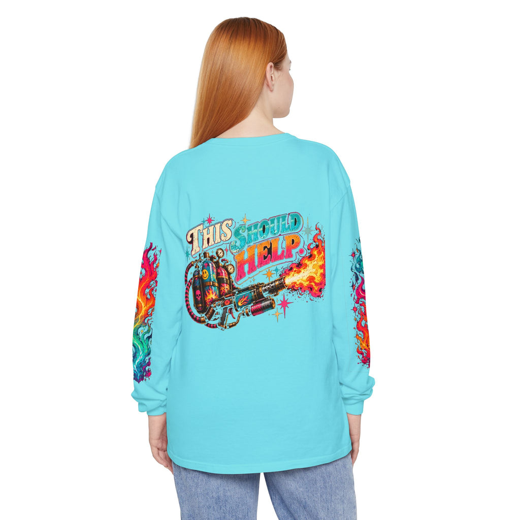 My Emotional Support Long Sleeve Shirt | This Should Help Graphic Tee | Unisex Comfort Colors