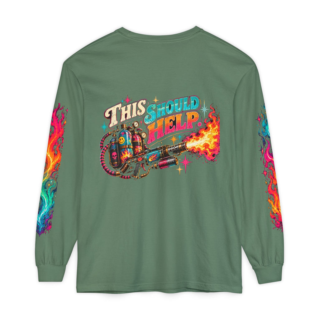 My Emotional Support Long Sleeve Shirt | This Should Help Graphic Tee | Unisex Comfort Colors