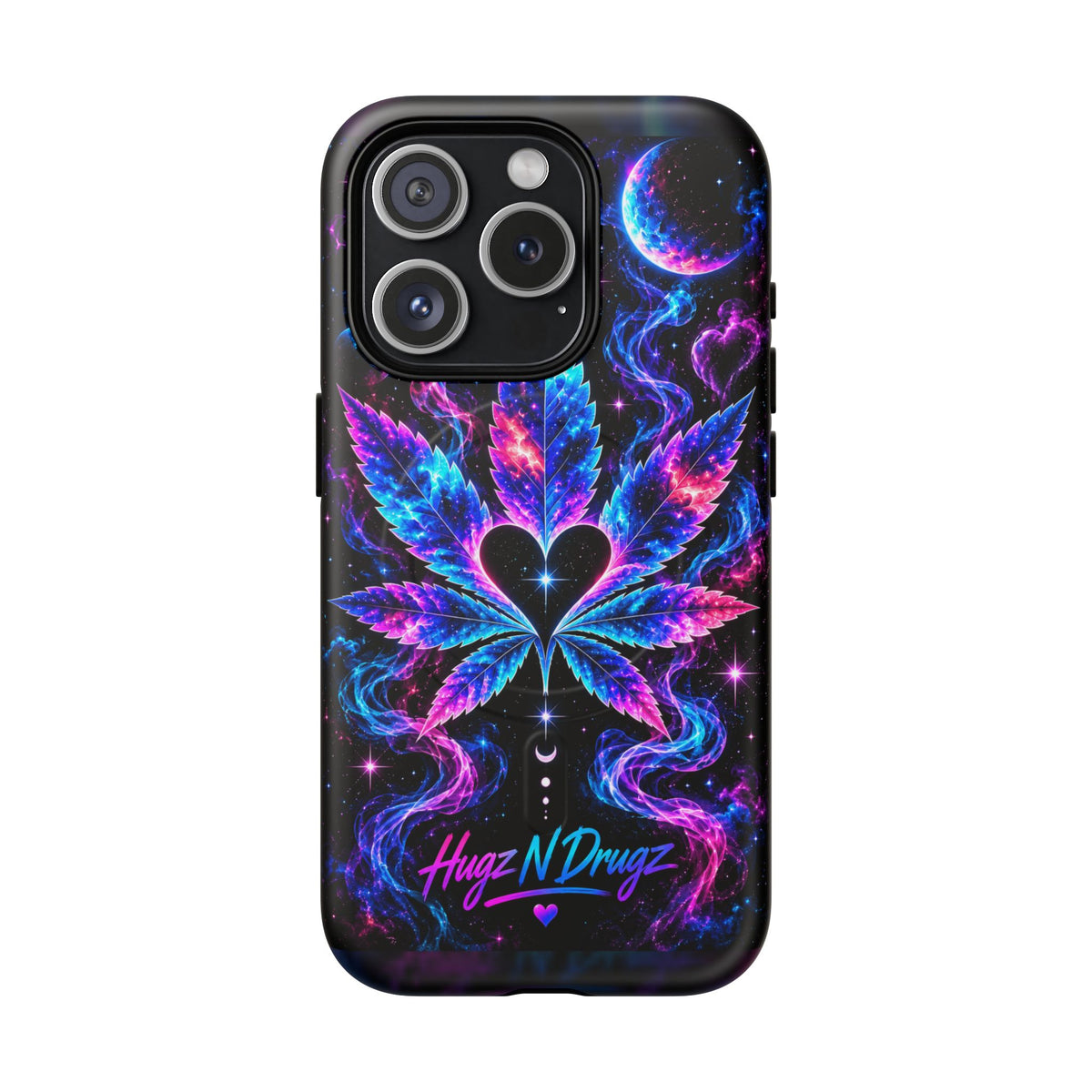 Hugs & Drugs Neon Butterfly Phone Case | Psychedelic Floral MagSafe Compatible Tough iPhone Case