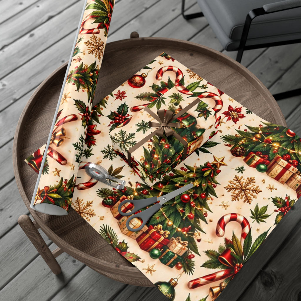 Candy Cane Cannabis Christmas Gift Wrap 🎄🌿