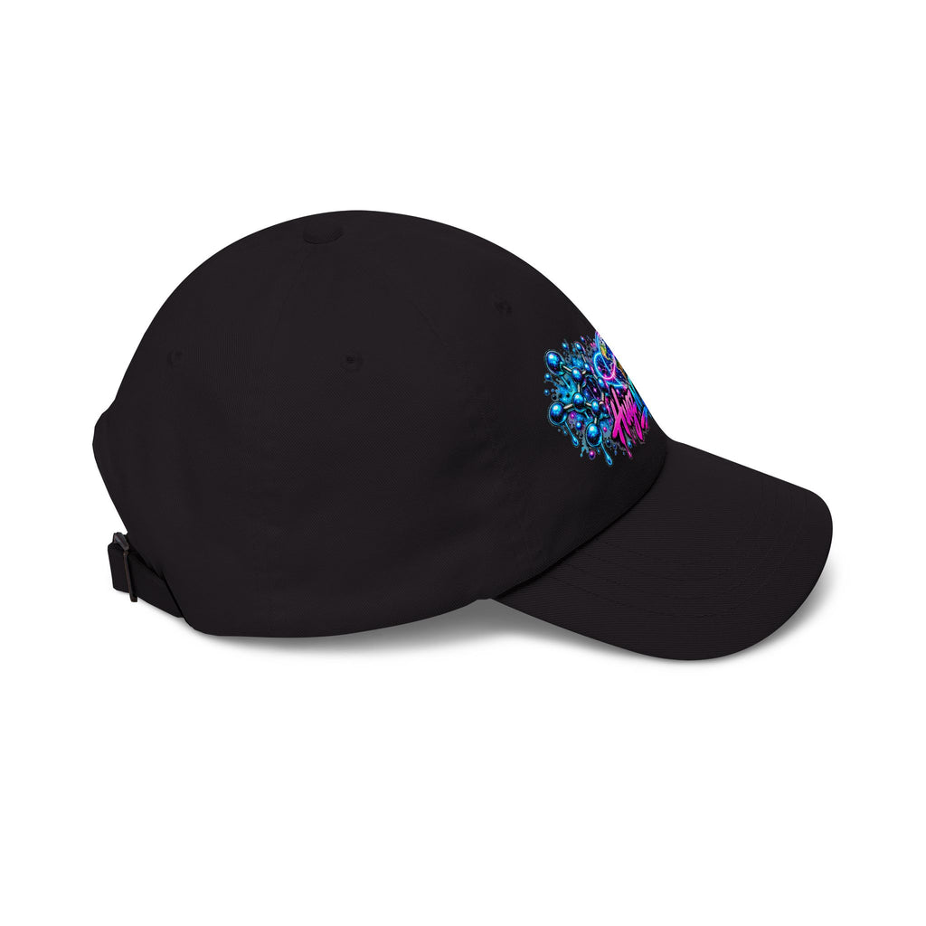 Hugs & Drugs Neon Graffiti Dad Hat | Colorful Streetwear Baseball Cap | Unisex