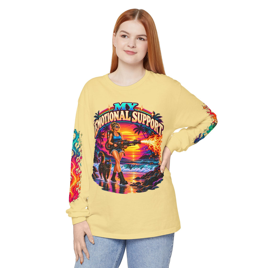 My Emotional Support Long Sleeve Shirt | This Should Help Graphic Tee | Unisex Comfort Colors