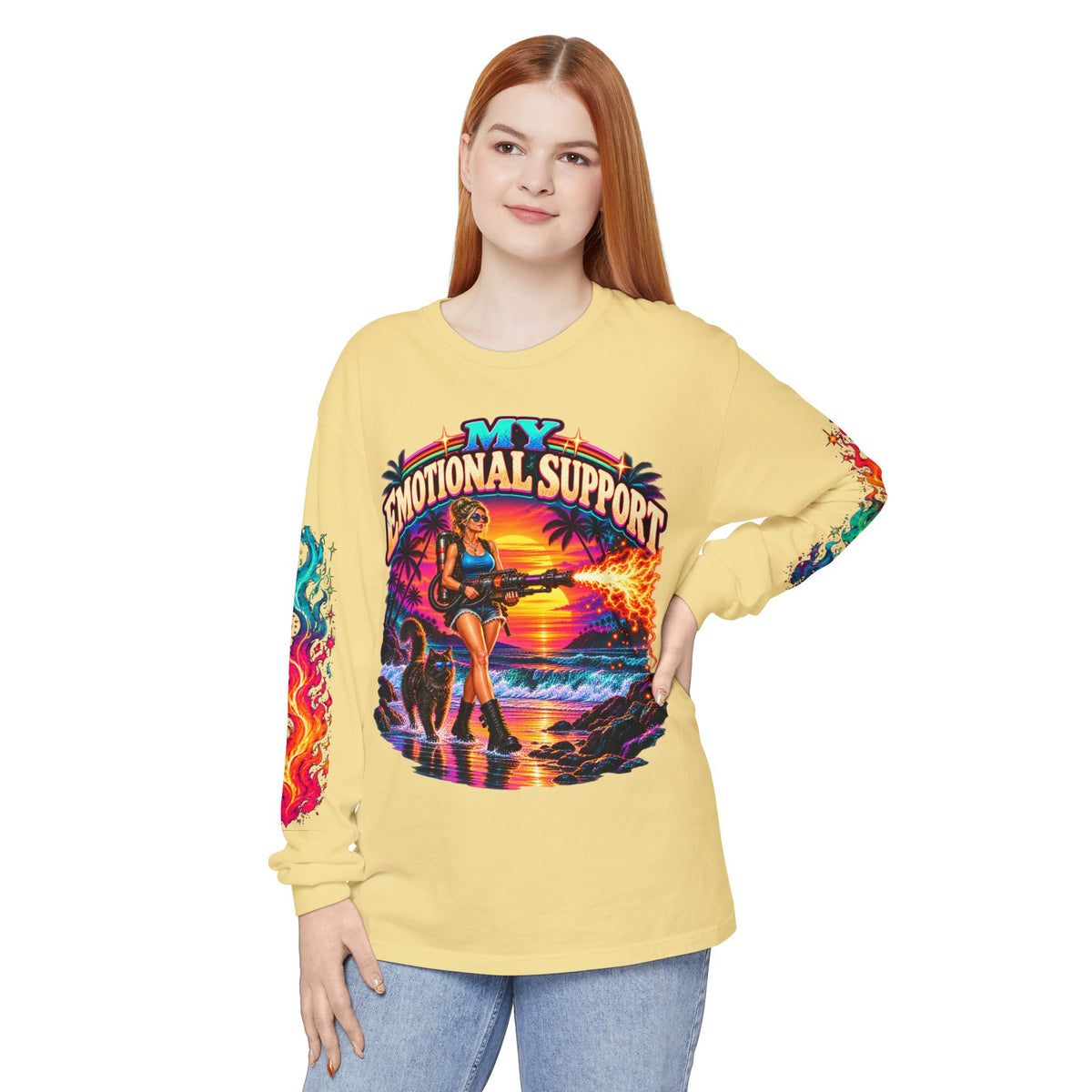 My Emotional Support Long Sleeve Shirt | This Should Help Graphic Tee | Unisex Comfort Colors