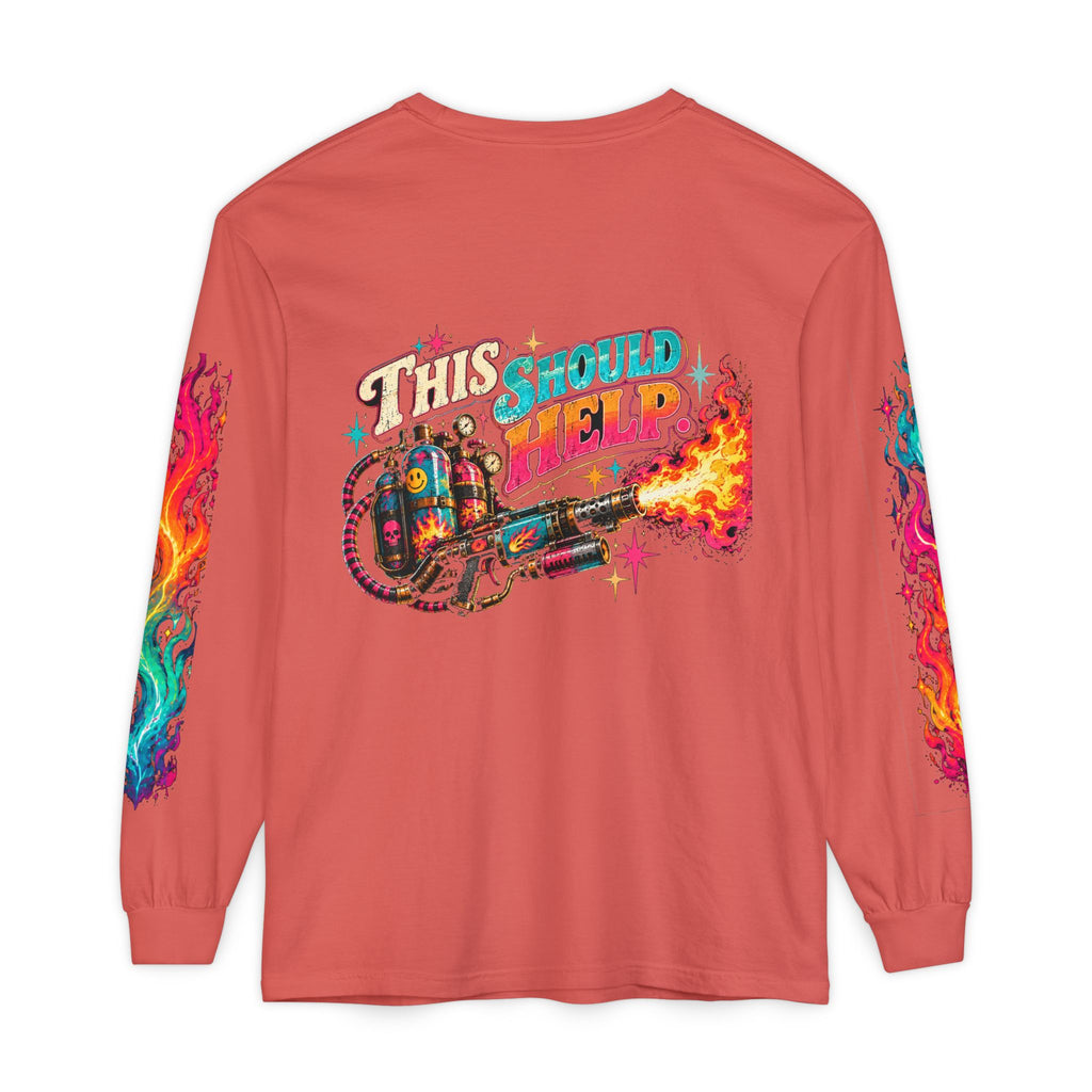 My Emotional Support Long Sleeve Shirt | This Should Help Graphic Tee | Unisex Comfort Colors