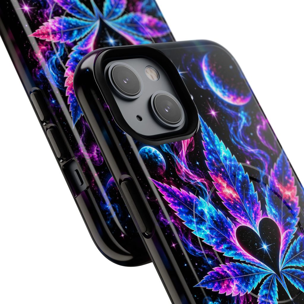 Hugs & Drugs Neon Butterfly Phone Case | Psychedelic Floral MagSafe Compatible Tough iPhone Case