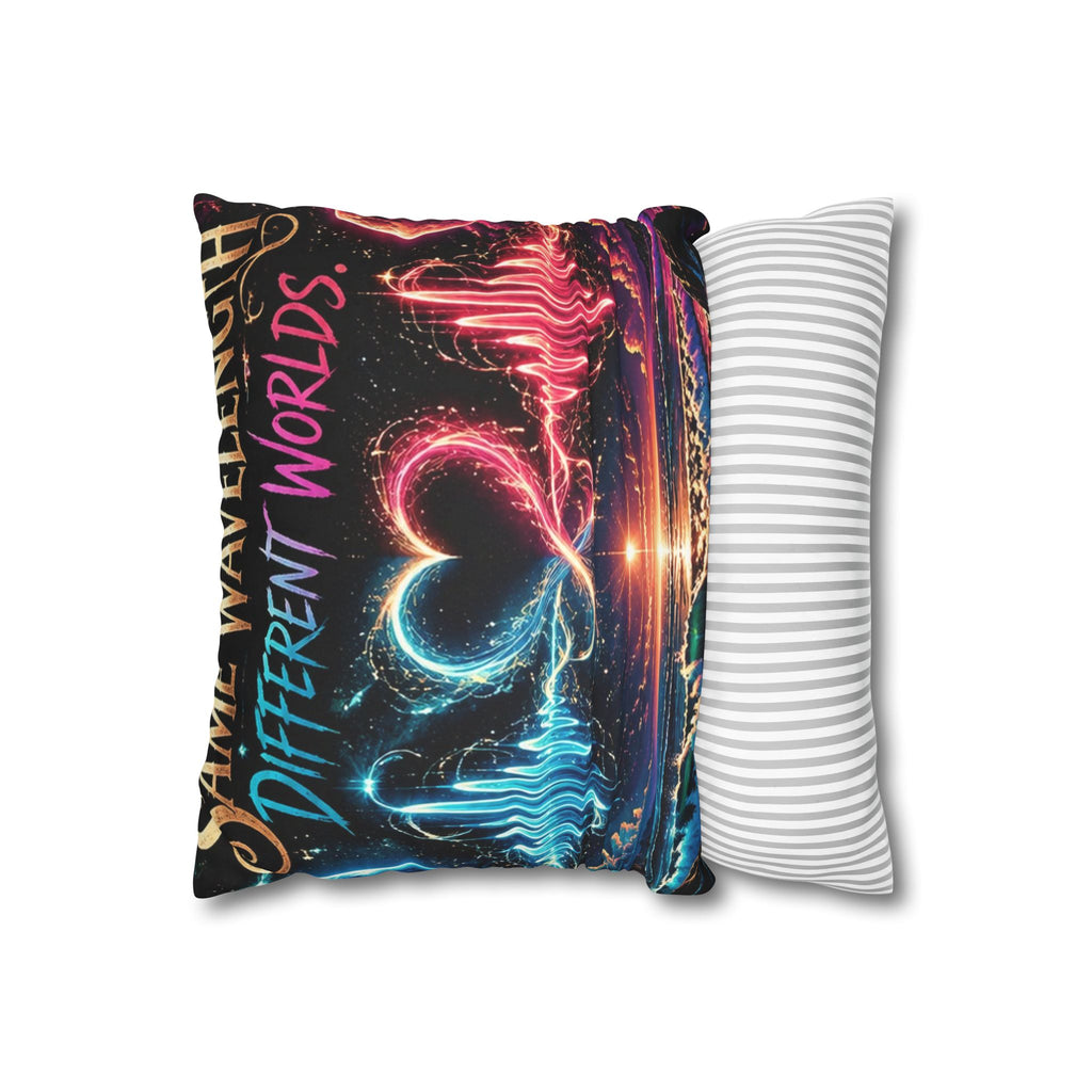 Different Worlds, Same Connection | Neon Heart Throw Pillow Cover | Hugs & Drugs