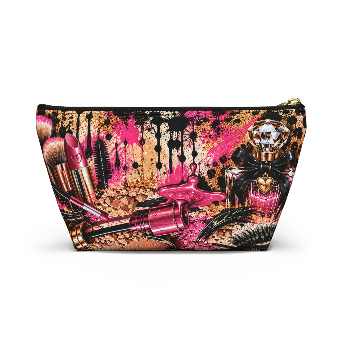 Hugs & Drugs Graffiti Makeup Bag | Edgy & Elegant Cosmetic Pouch & Travel Organizer