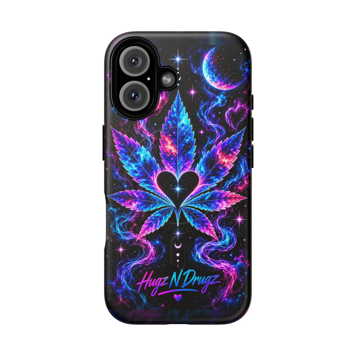 Hugs & Drugs Neon Butterfly Phone Case | Psychedelic Floral MagSafe Compatible Tough iPhone Case