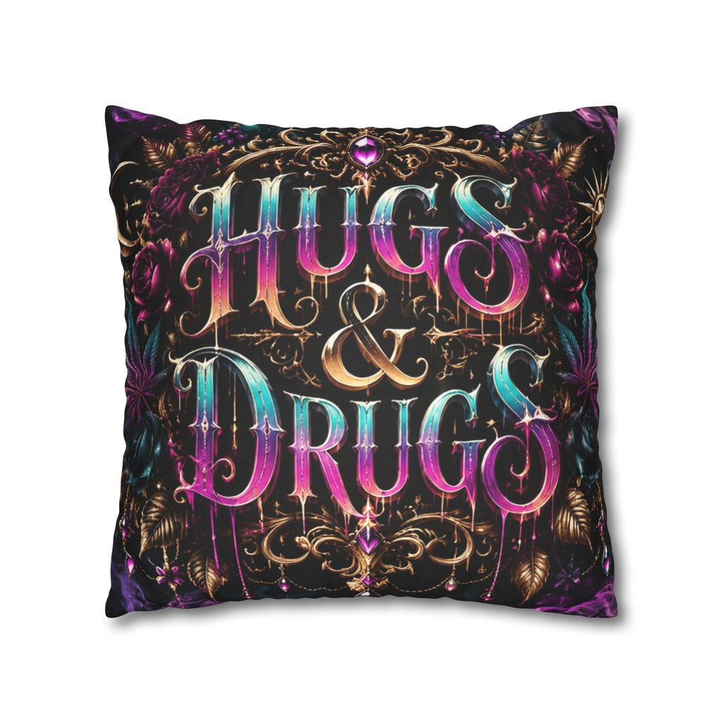 Soft But Sinister Gothic Throw Pillow Cover | Dark Fantasy Decor | Hugs & Drugs