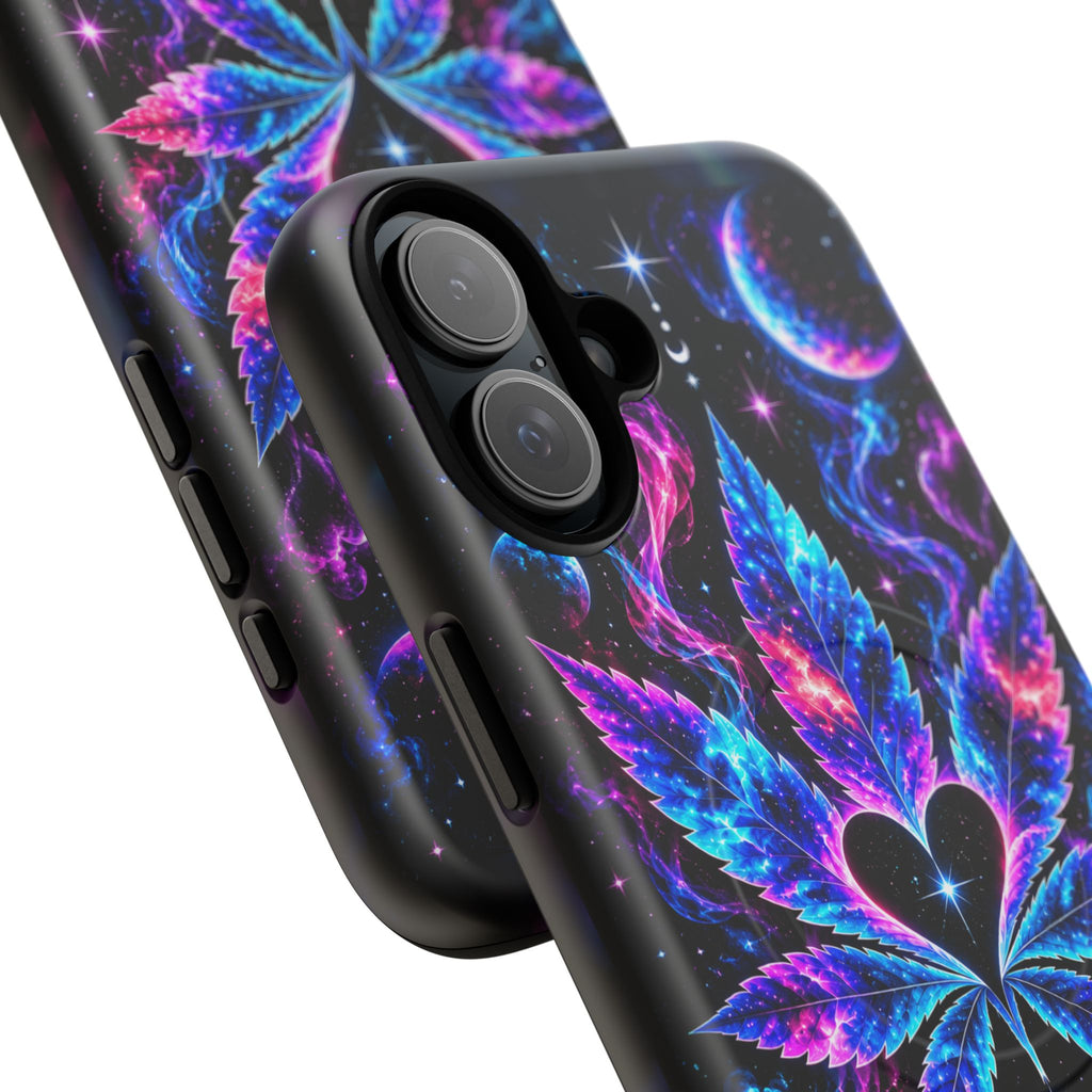 Hugs & Drugs Neon Butterfly Phone Case | Psychedelic Floral MagSafe Compatible Tough iPhone Case