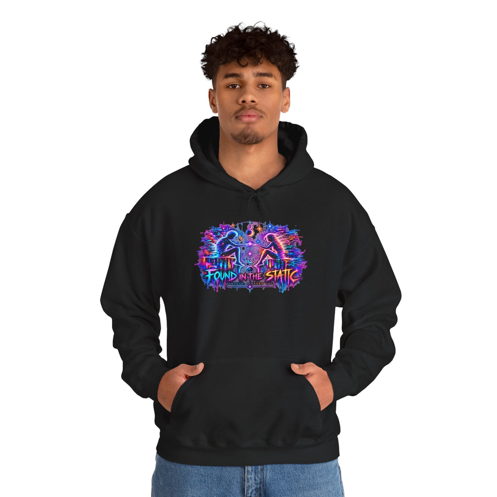 Different Worlds, Same Wavelength Hoodie | Signal Found Neon Graphic Sweatshirt | Hugs & Drugs
