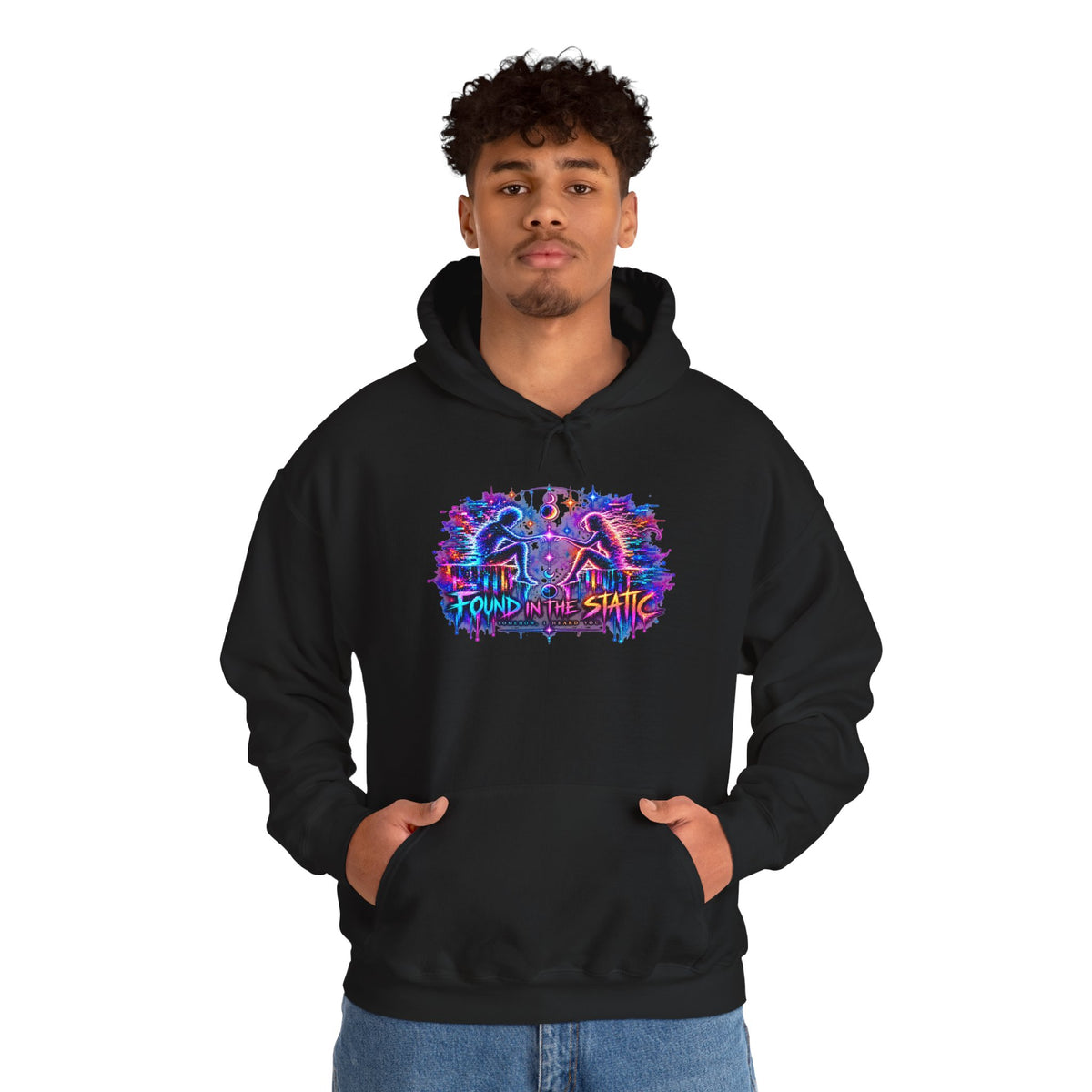 Different Worlds, Same Wavelength Hoodie | Signal Found Neon Graphic Sweatshirt | Hugs & Drugs