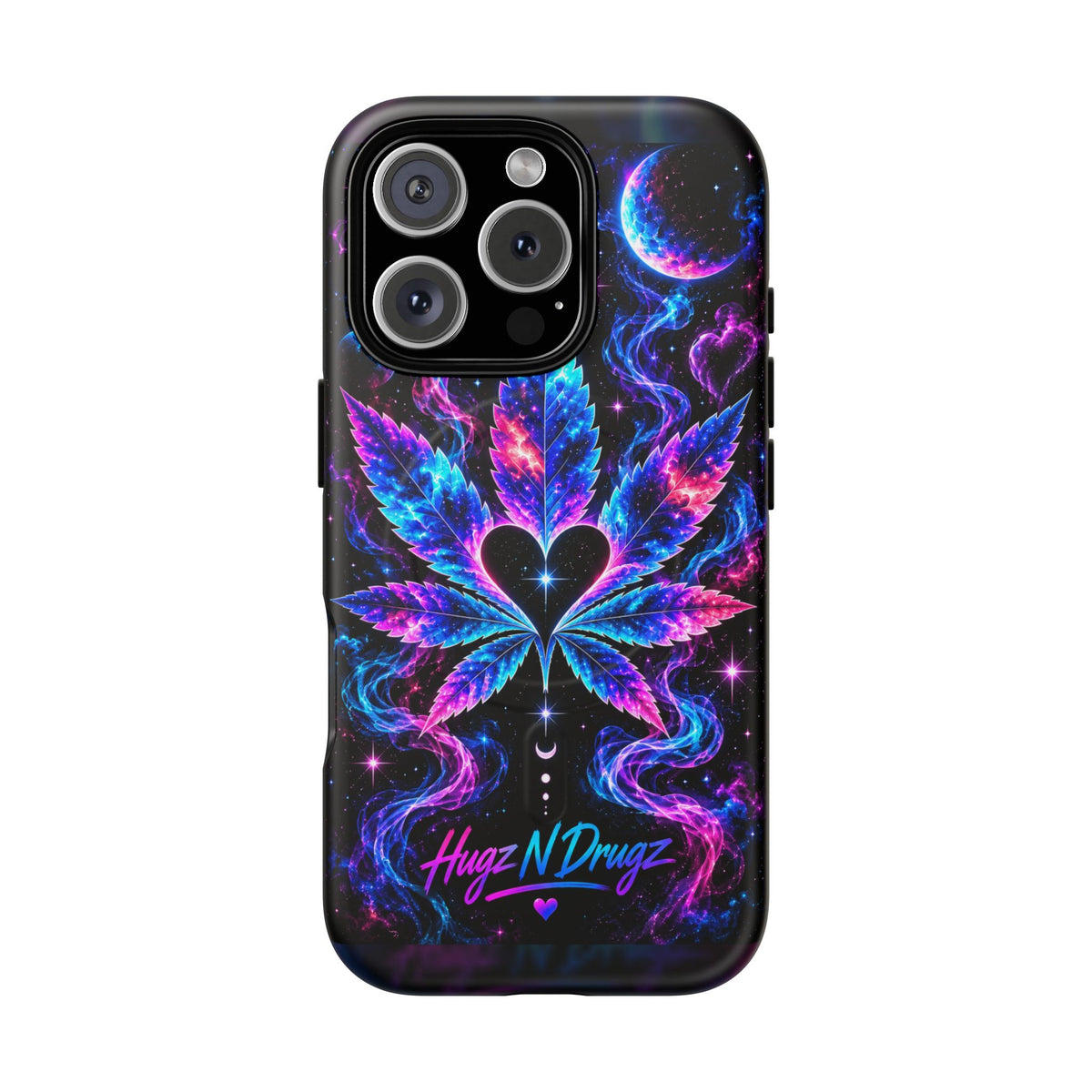 Hugs & Drugs Neon Butterfly Phone Case | Psychedelic Floral MagSafe Compatible Tough iPhone Case