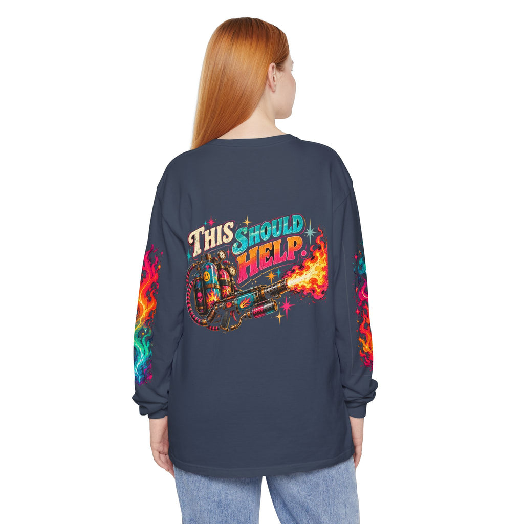 My Emotional Support Long Sleeve Shirt | This Should Help Graphic Tee | Unisex Comfort Colors