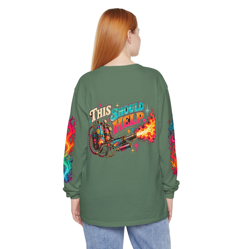 My Emotional Support Long Sleeve Shirt | This Should Help Graphic Tee | Unisex Comfort Colors