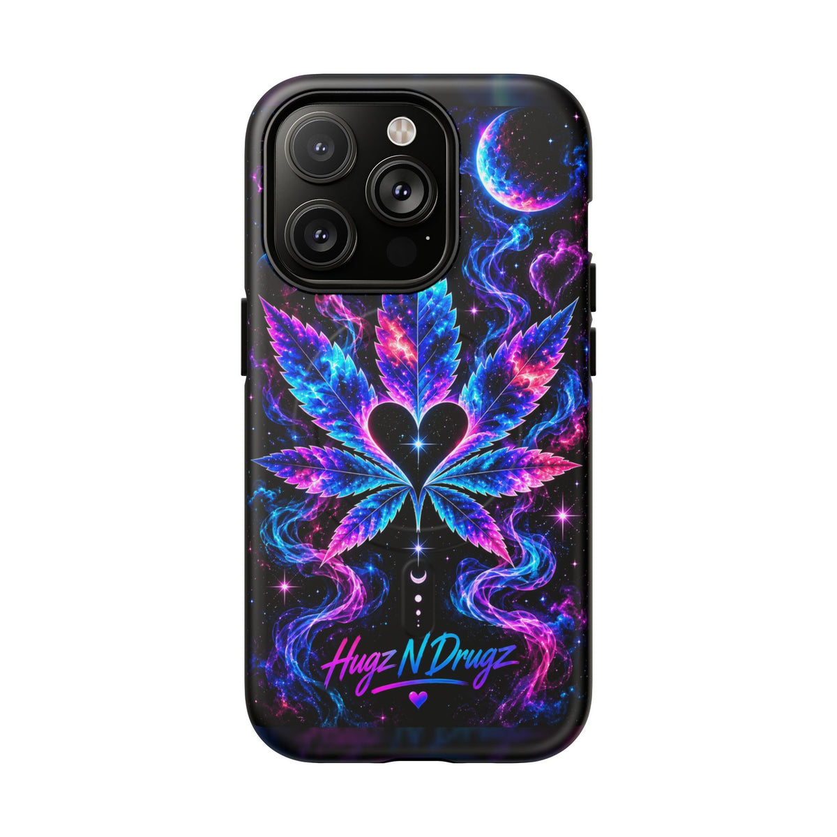 Hugs & Drugs Neon Butterfly Phone Case | Psychedelic Floral MagSafe Compatible Tough iPhone Case