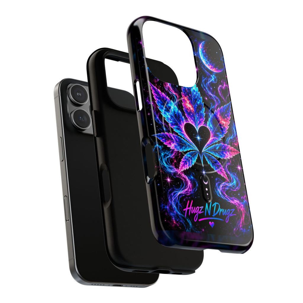 Hugs & Drugs Neon Butterfly Phone Case | Psychedelic Floral MagSafe Compatible Tough iPhone Case