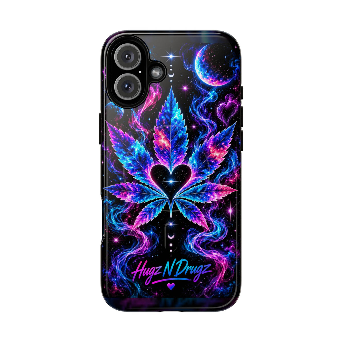 Hugs & Drugs Neon Butterfly Phone Case | Psychedelic Floral MagSafe Compatible Tough iPhone Case