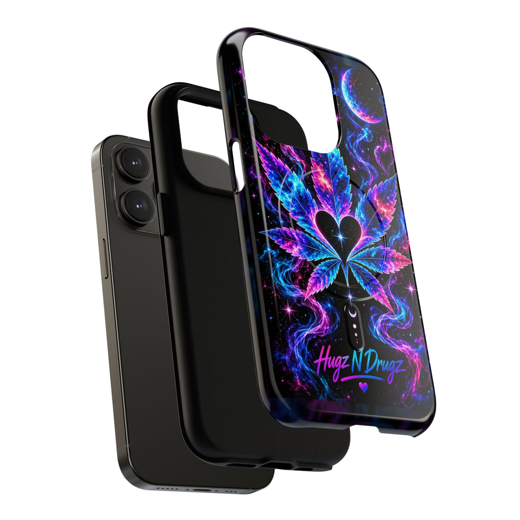 Hugs & Drugs Neon Butterfly Phone Case | Psychedelic Floral MagSafe Compatible Tough iPhone Case
