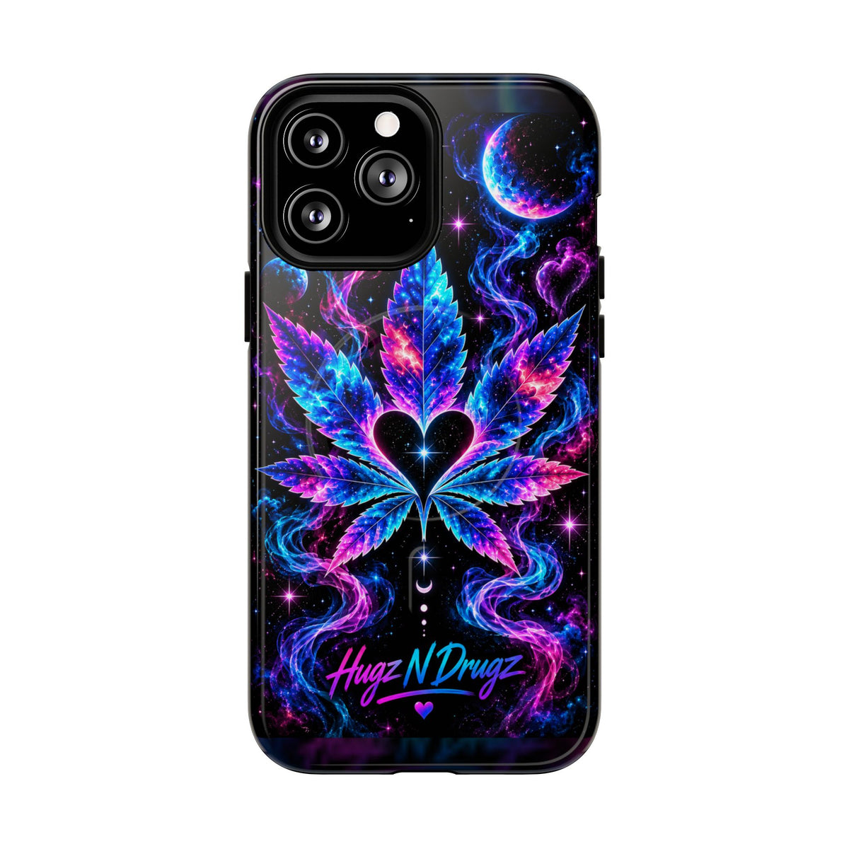 Hugs & Drugs Neon Butterfly Phone Case | Psychedelic Floral MagSafe Compatible Tough iPhone Case