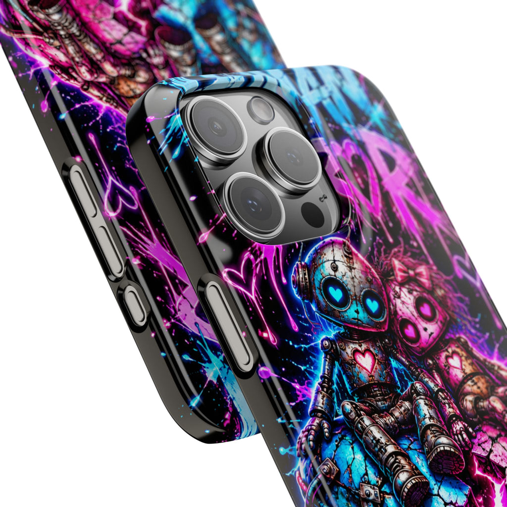 Human Error – Working As Intended Slim iPhone Case | Neon Robot Graphic Phone Cover