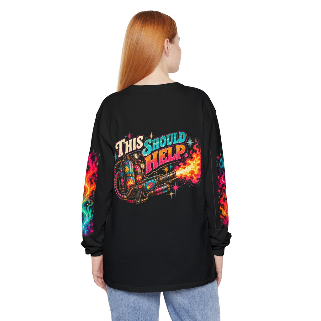My Emotional Support Long Sleeve Shirt | This Should Help Graphic Tee | Unisex Comfort Colors