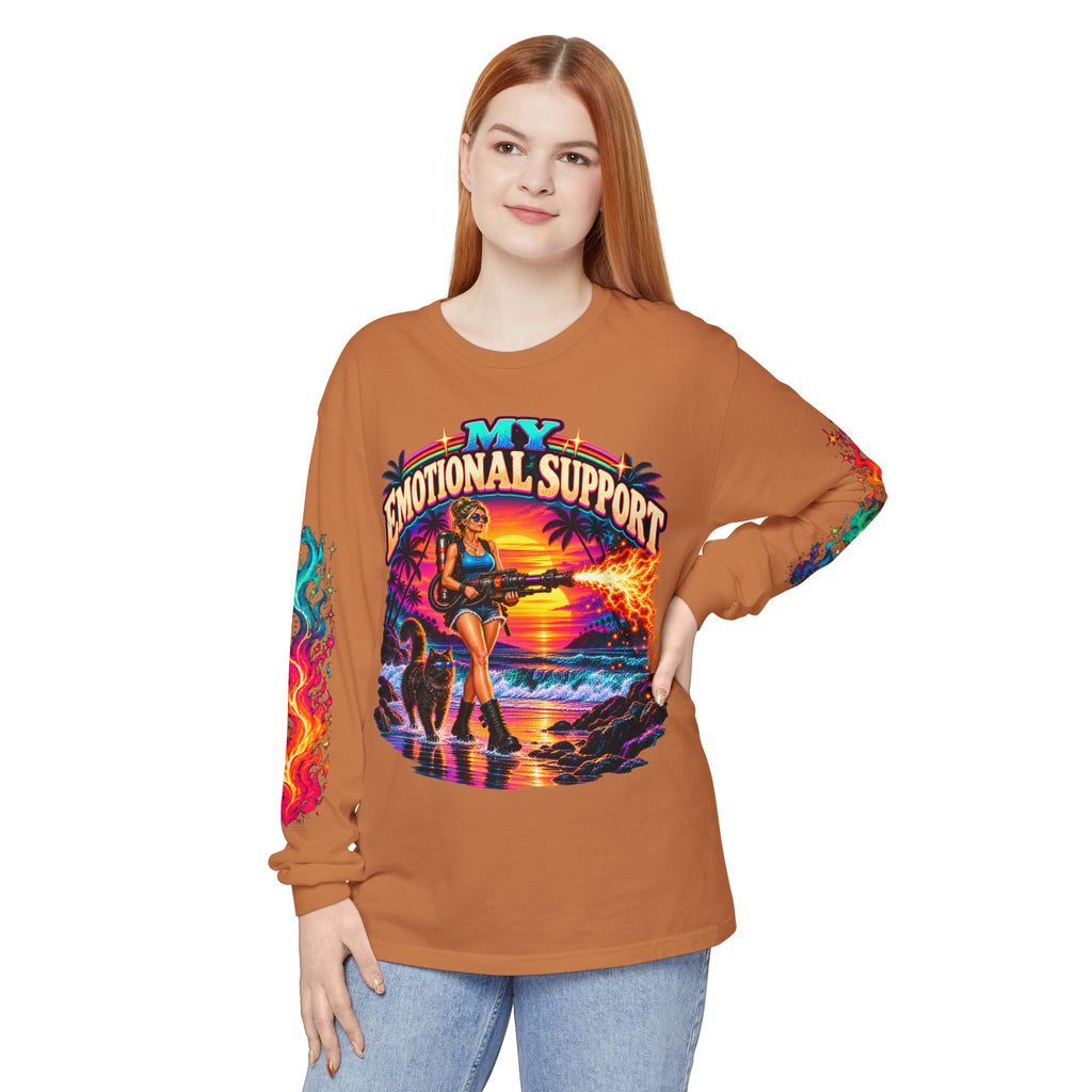 My Emotional Support Long Sleeve Shirt | This Should Help Graphic Tee | Unisex Comfort Colors