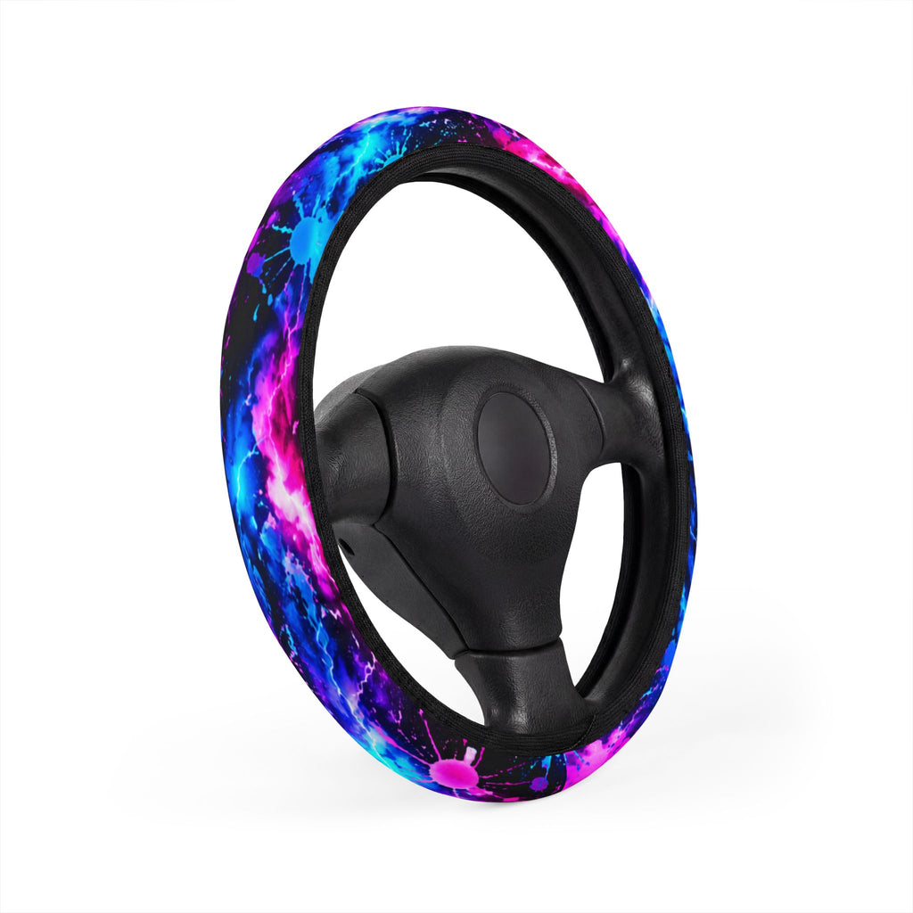 Hugs & Drugs After Hours Neon Steering Wheel Cover | Blue & Pink Car Accessories