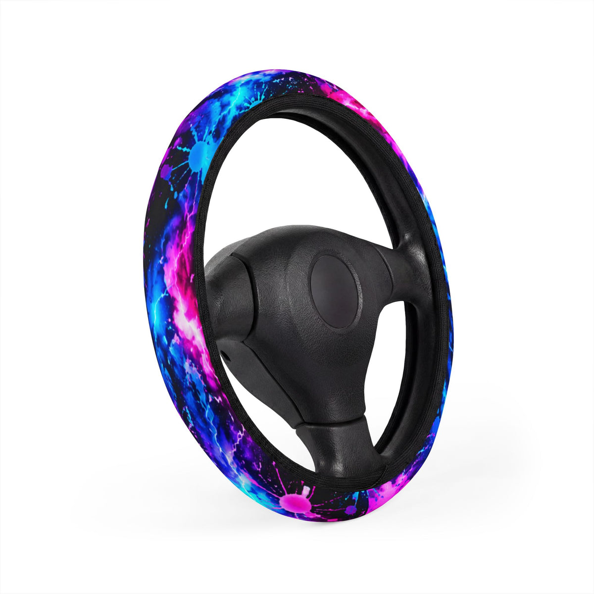 Hugs & Drugs After Hours Neon Steering Wheel Cover | Blue & Pink Car Accessories