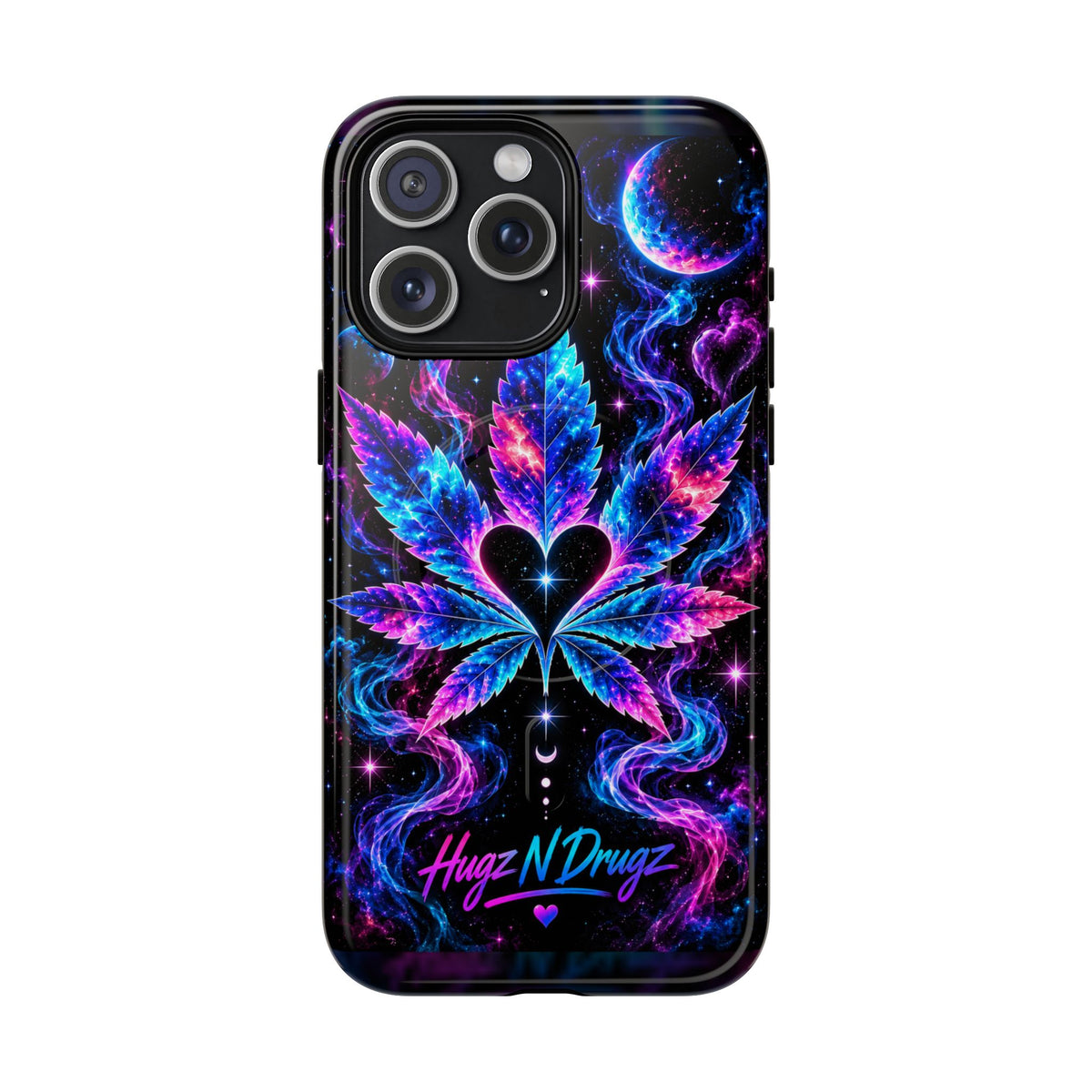 Hugs & Drugs Neon Butterfly Phone Case | Psychedelic Floral MagSafe Compatible Tough iPhone Case