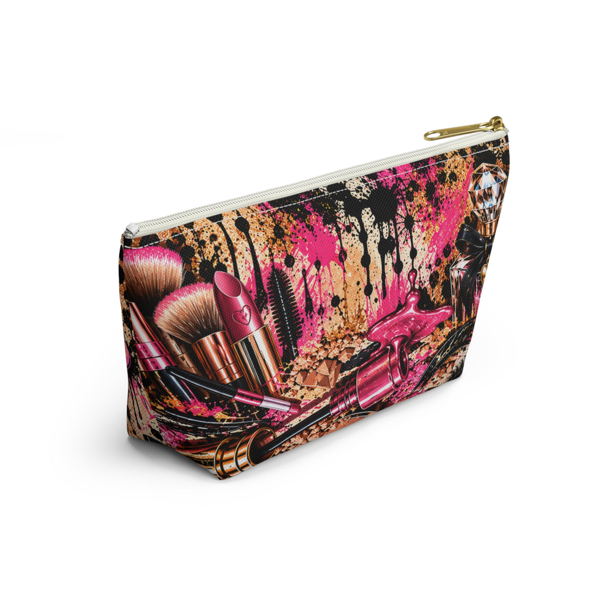Hugs & Drugs Graffiti Makeup Bag | Edgy & Elegant Cosmetic Pouch & Travel Organizer