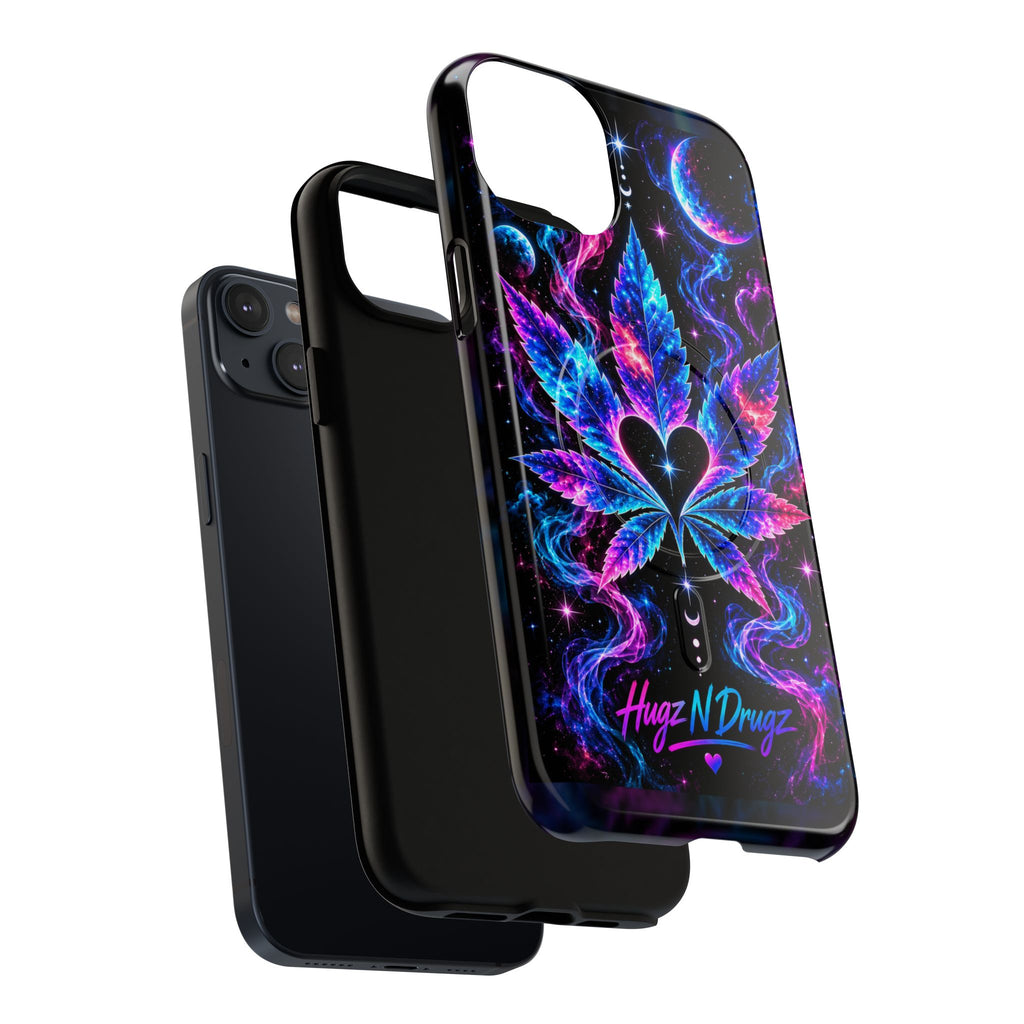 Hugs & Drugs Neon Butterfly Phone Case | Psychedelic Floral MagSafe Compatible Tough iPhone Case