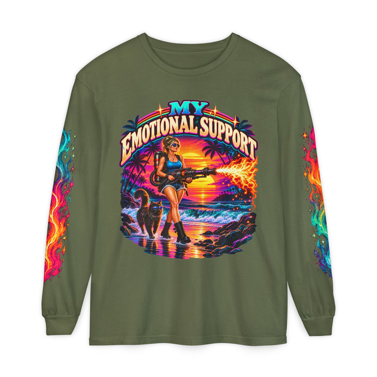 My Emotional Support Long Sleeve Shirt | This Should Help Graphic Tee | Unisex Comfort Colors