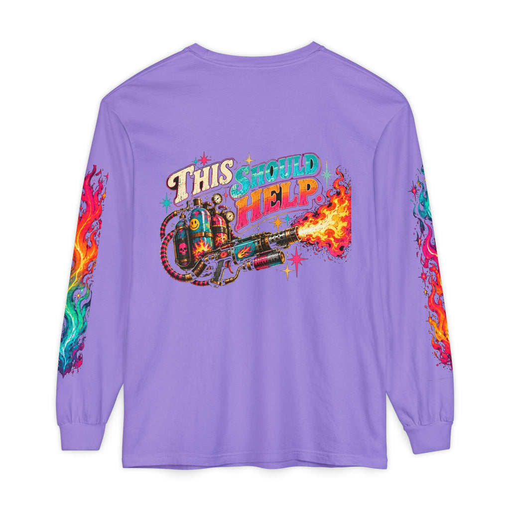 My Emotional Support Long Sleeve Shirt | This Should Help Graphic Tee | Unisex Comfort Colors