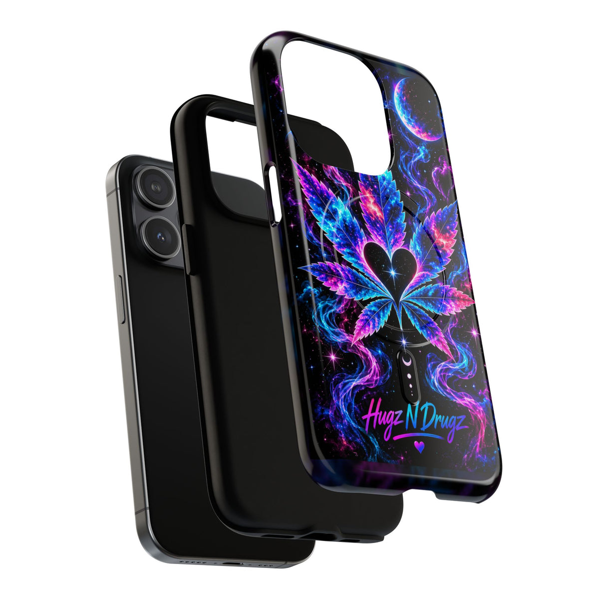 Hugs & Drugs Neon Butterfly Phone Case | Psychedelic Floral MagSafe Compatible Tough iPhone Case