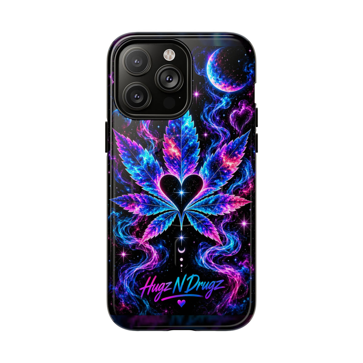 Hugs & Drugs Neon Butterfly Phone Case | Psychedelic Floral MagSafe Compatible Tough iPhone Case