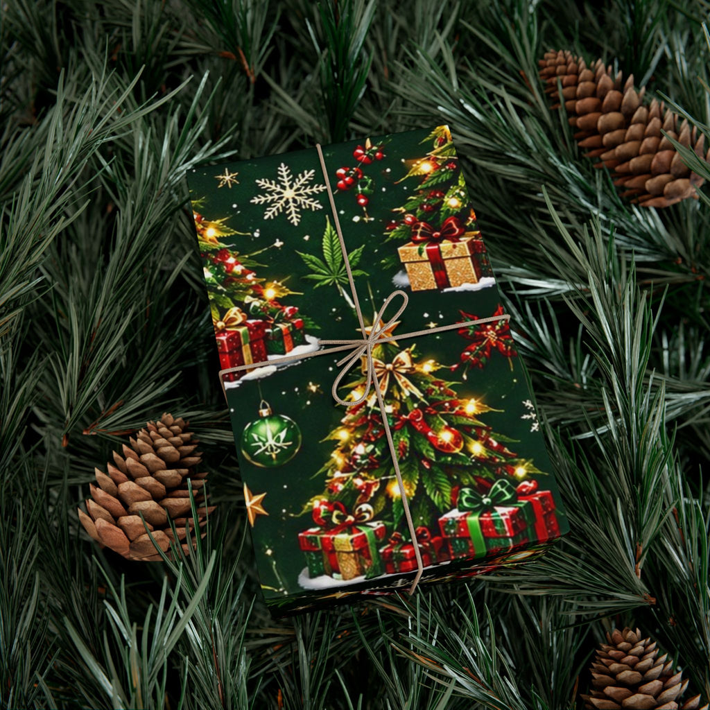 Hugs & Drugs Herb Christmas Tree Gift Wrap 🎄🌿