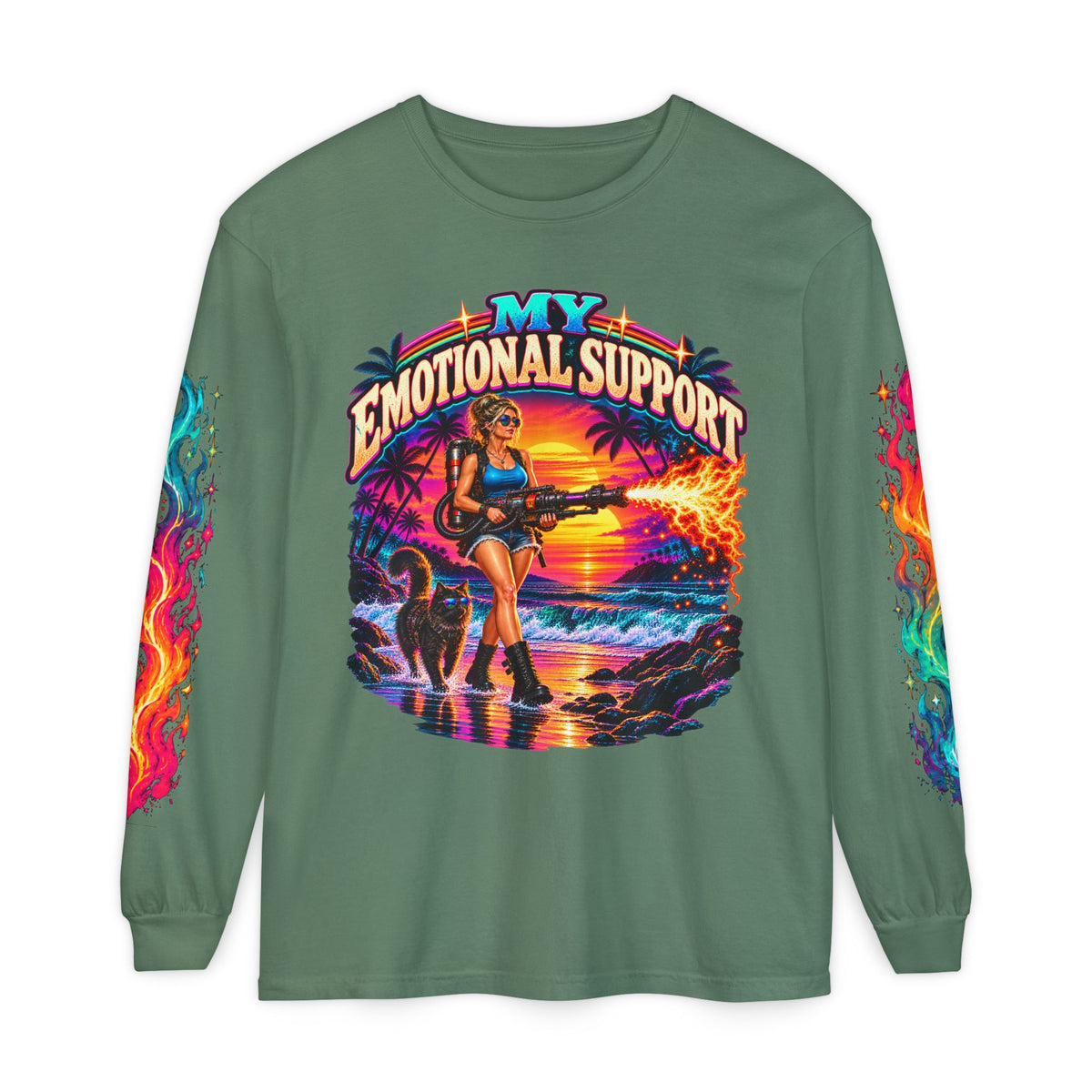 My Emotional Support Long Sleeve Shirt | This Should Help Graphic Tee | Unisex Comfort Colors