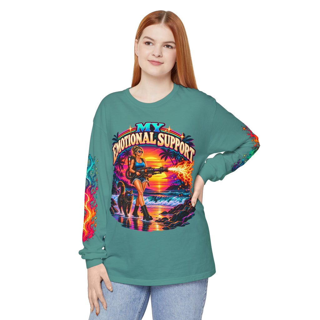 My Emotional Support Long Sleeve Shirt | This Should Help Graphic Tee | Unisex Comfort Colors