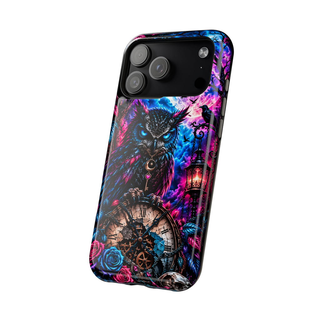 Mystical Owl Phone Case – Dark Fantasy Owl & Roses Magnetic Case for iPhone & Samsung Galaxy