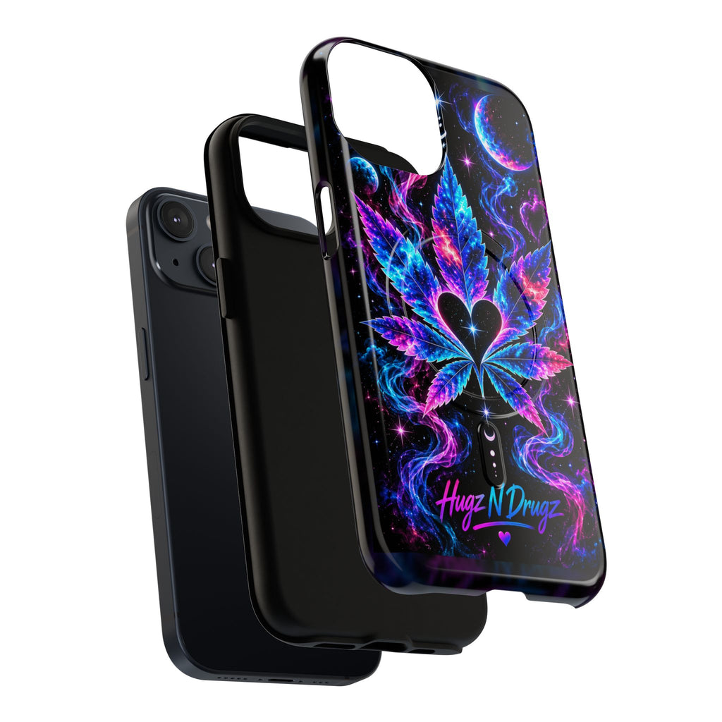 Hugs & Drugs Neon Butterfly Phone Case | Psychedelic Floral MagSafe Compatible Tough iPhone Case