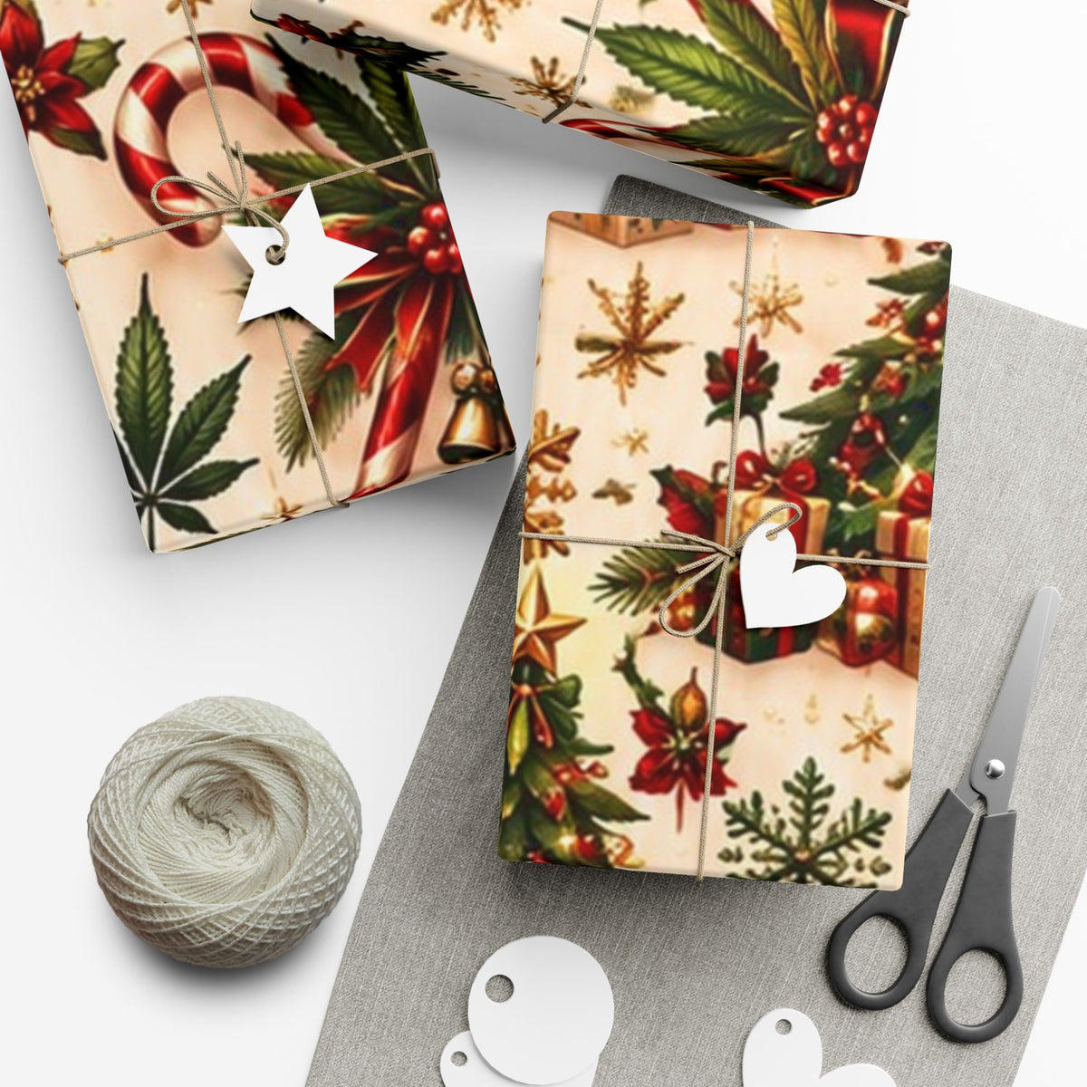 Candy Cane Cannabis Christmas Gift Wrap 🎄🌿