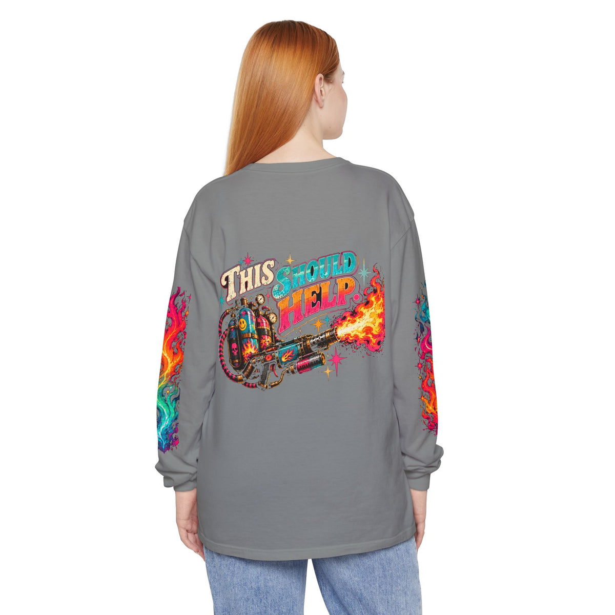 My Emotional Support Long Sleeve Shirt | This Should Help Graphic Tee | Unisex Comfort Colors