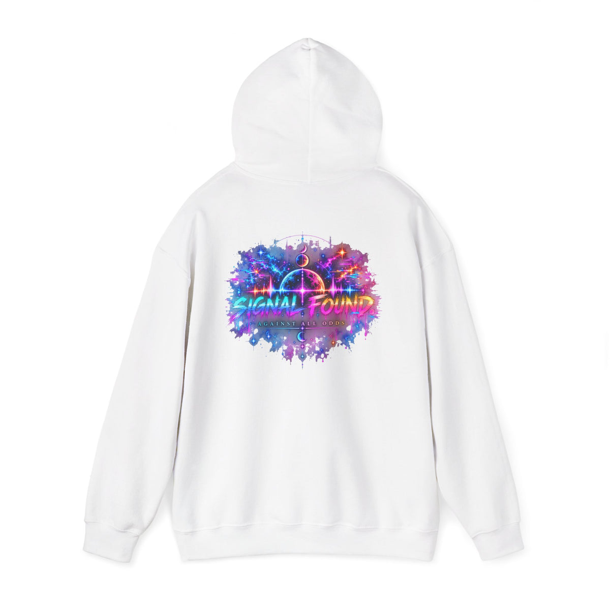 Different Worlds, Same Wavelength Hoodie | Signal Found Neon Graphic Sweatshirt | Hugs & Drugs